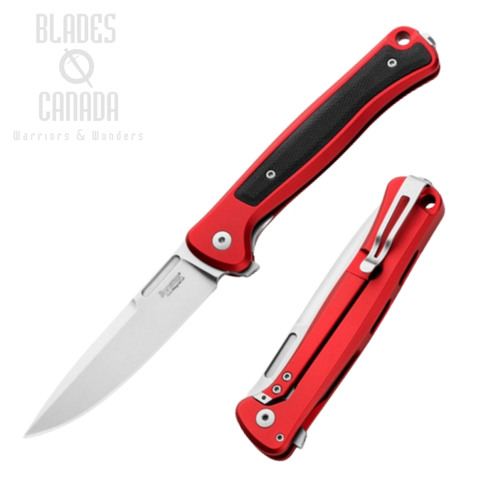 Lion Steel Skinny SK01A RS Flipper Framelock Knife, MagnaCut Black, Aluminum Red/Micarta Black